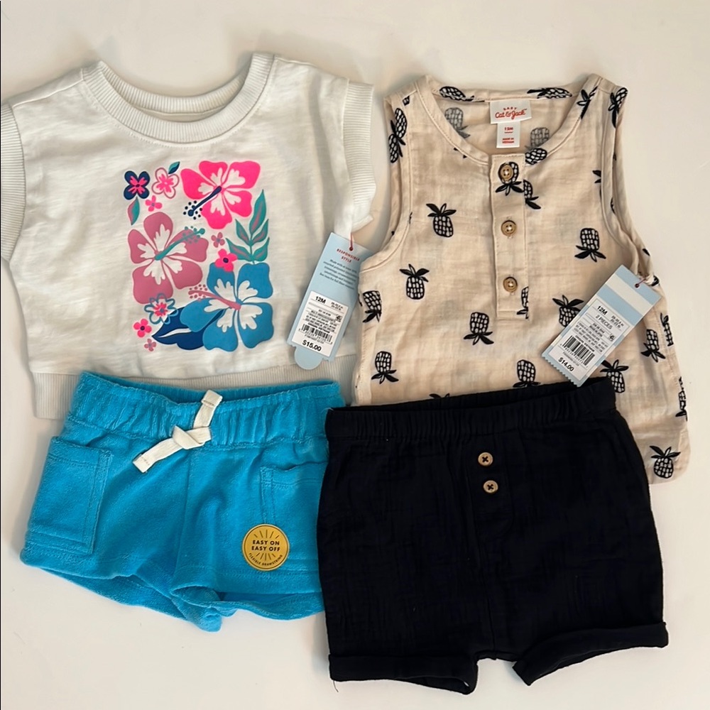 NWT! Two 12M Summer Shorts Outfits!